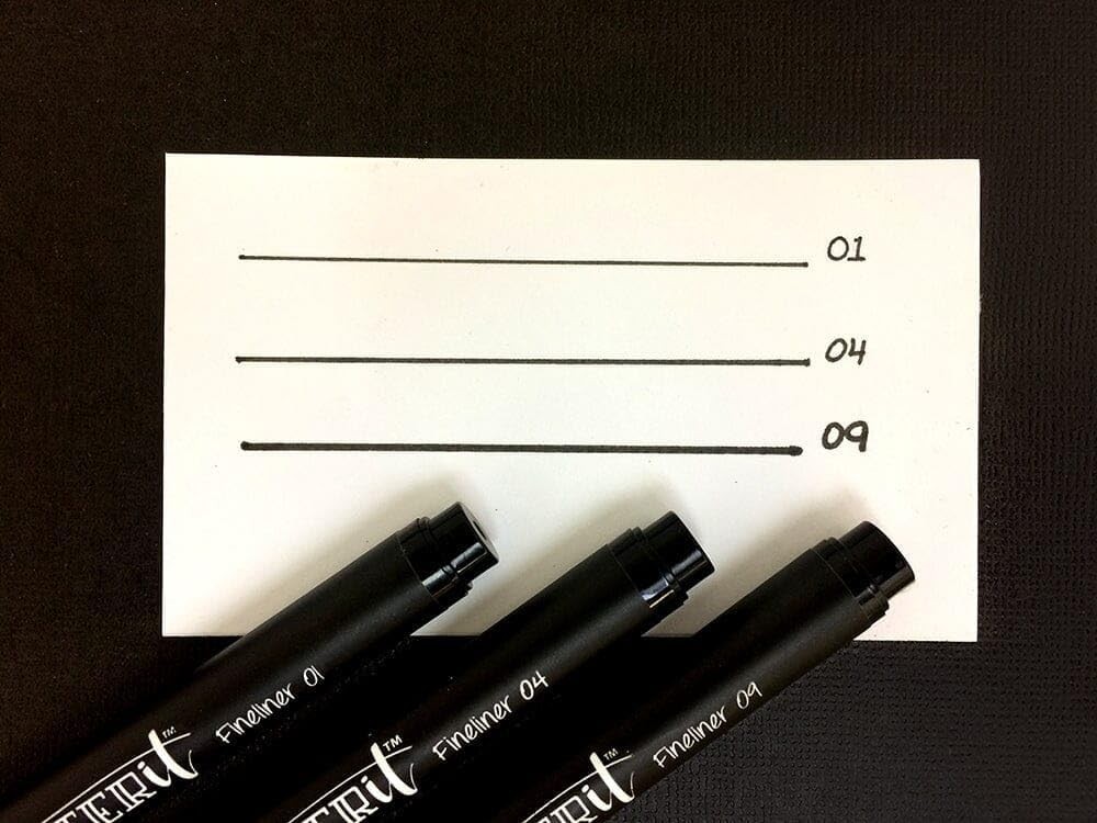 Dina Wakley 7.5″x12″ Printed Media Journal Ledger w/3 Black Letter It Fineliners