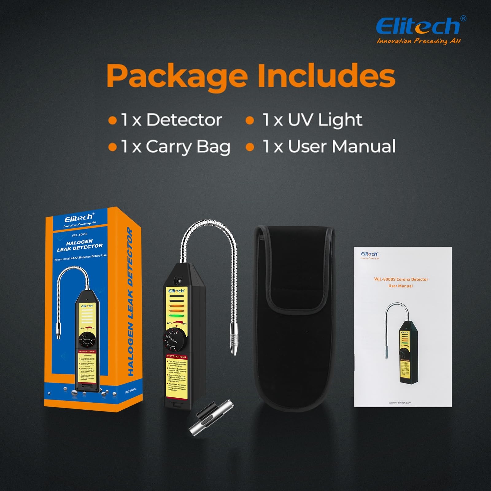 Elitech WJL-6000S Updated Refrigerant Halogen Leak Detector HVAC Freon Test