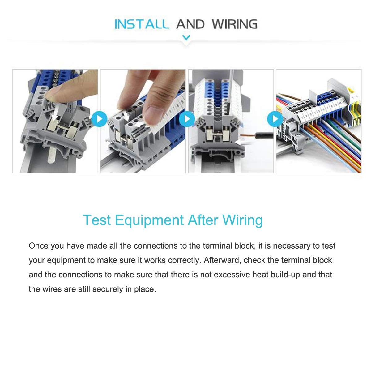 DIN Rail Terminal Block Kit with Rail and Accessories