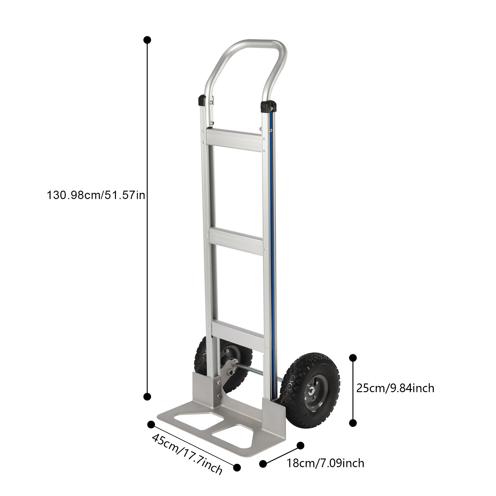 500lbs Aluminum Alloy Hand Truck Cart Folding Heavy Duty Dolly w/ Rubber Wheels