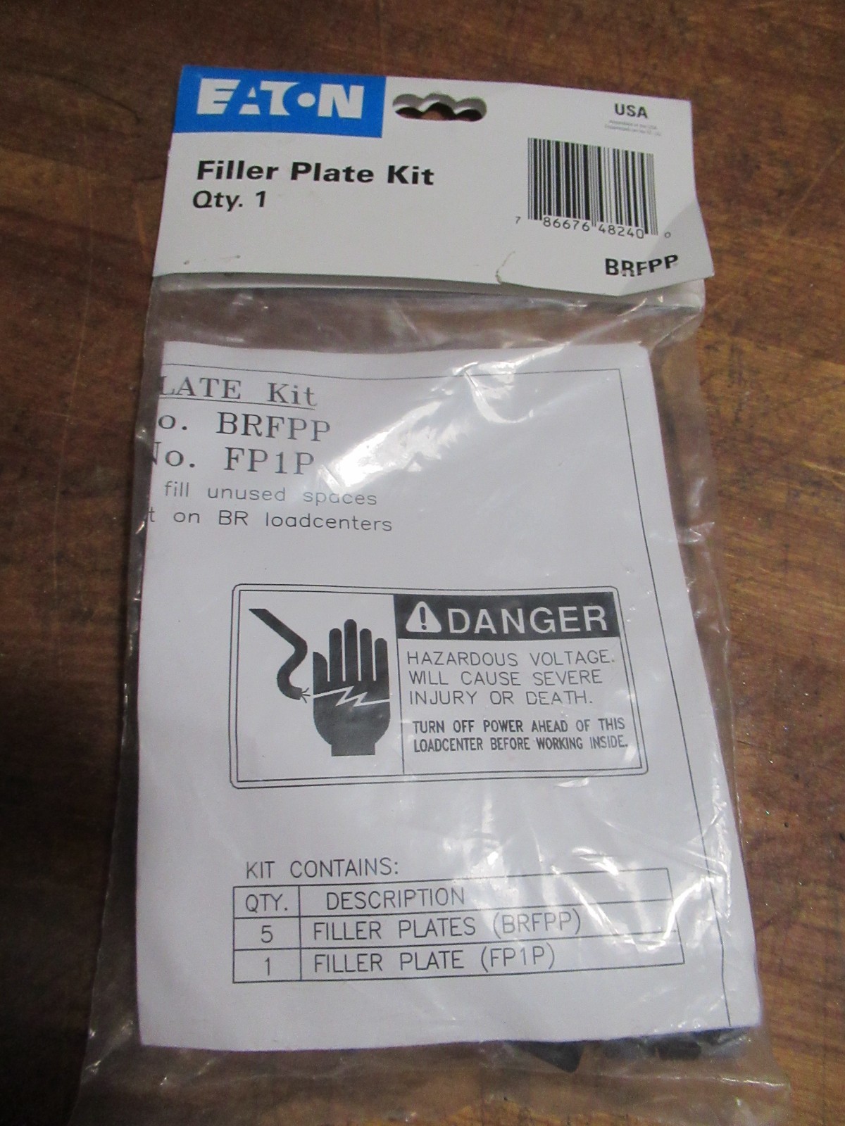 Eaton BRFPP Filler Plate for 1-Inch Circuit Breakers, Pack of 5