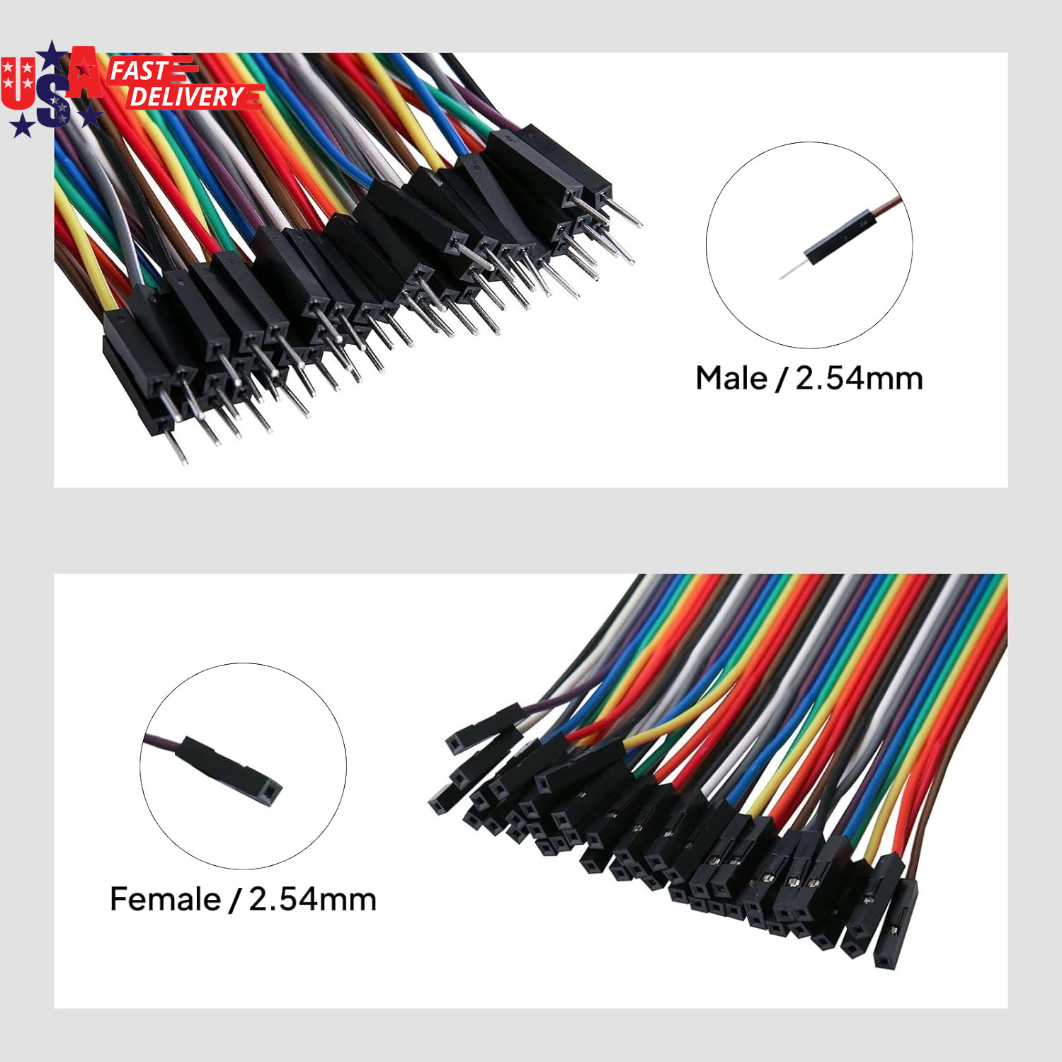 120pcs Multicolored Breadboard Jumper Wires Kit 40Pin Male to Female Male to Mal