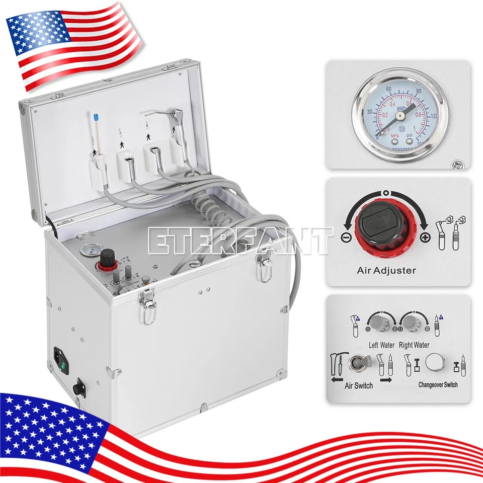 Dental Delivery Cart Treatment/Unit System Air Compressor/Turbine Unit 4Hole US