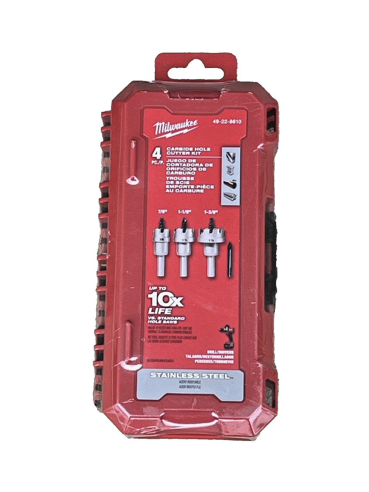 MILWAUKEE 4PC Carbide Hole Cutter Kit! 7/8″ 1-1/8″ 1-3/8″ Drill Driver BRAND NEW