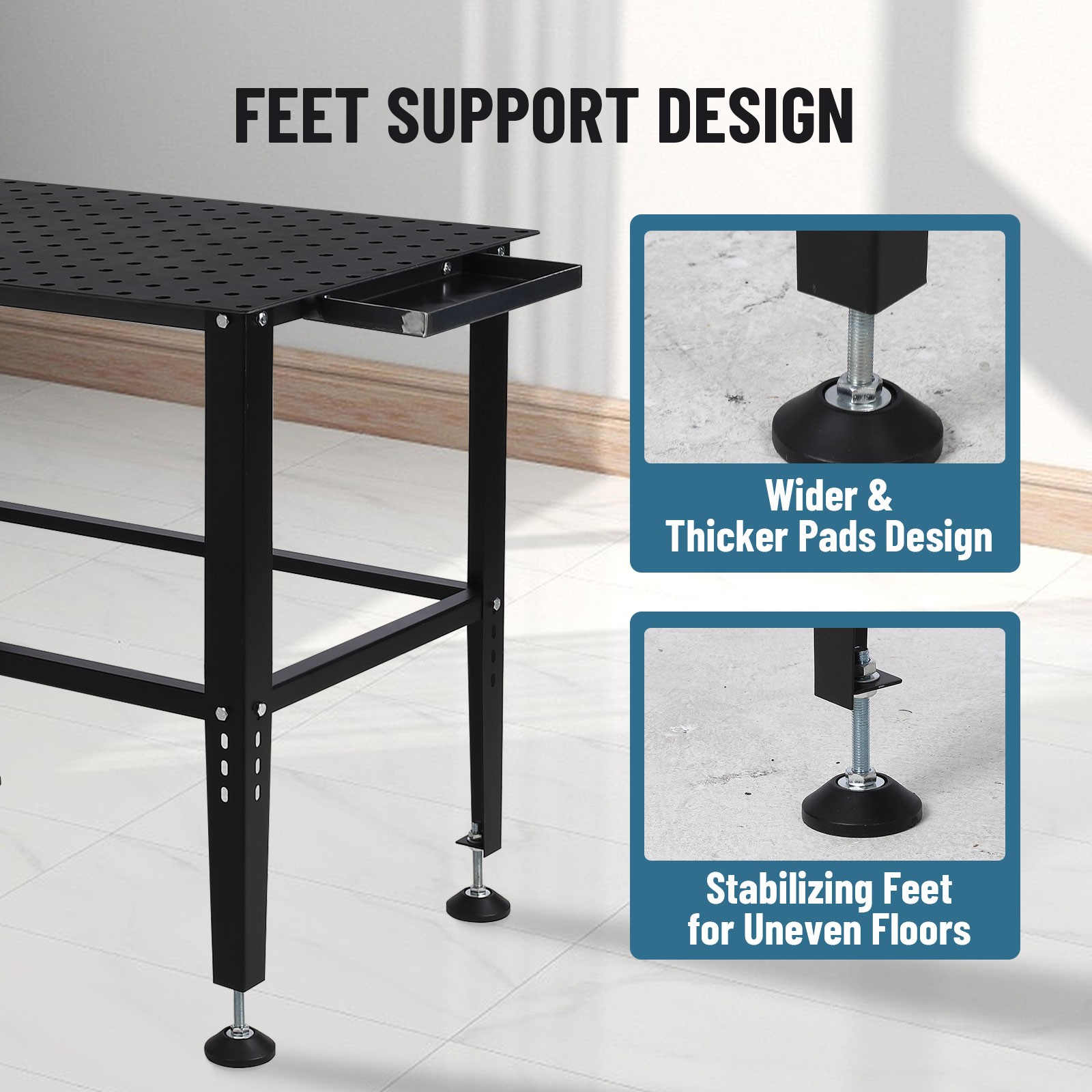36″ x 24″ Welding Table Steel Frame Portable Garage Work Bench Table Top 1500LBS