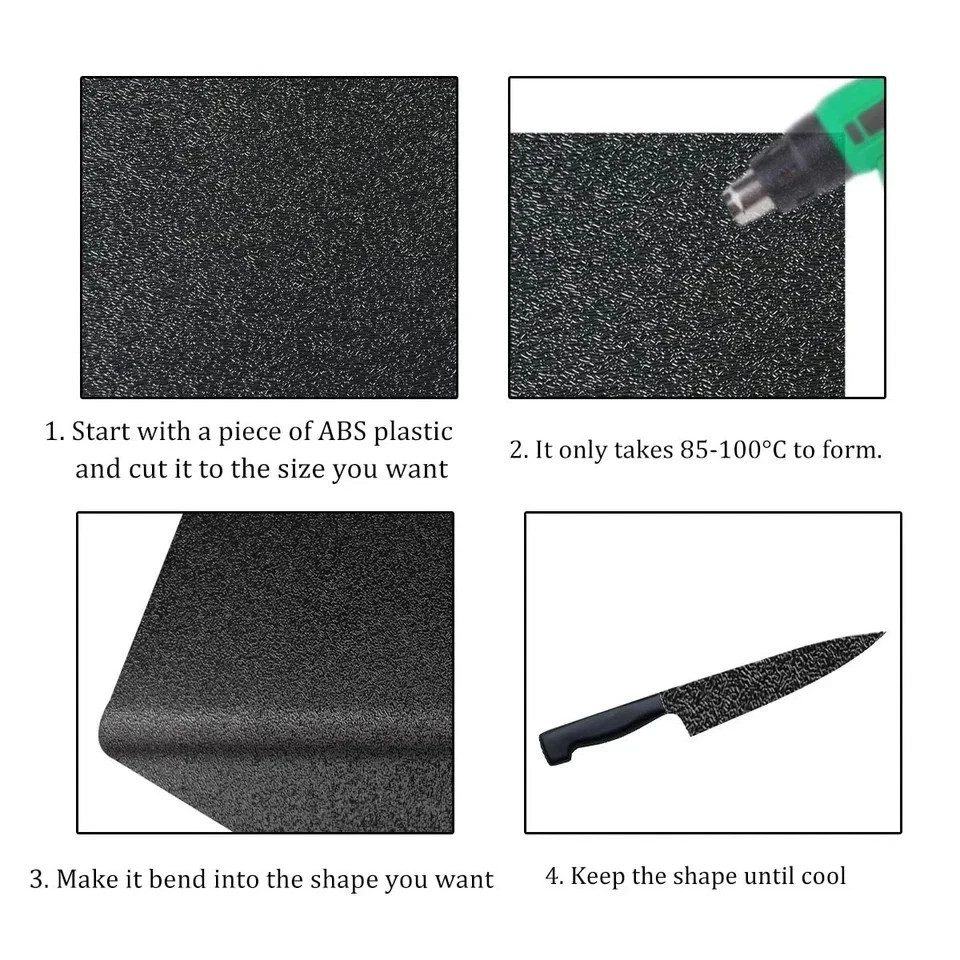 Pack of 2 ABS Plastic Sheet, Black Plastic Sheet 8″ x 12″ x 1/8″ Thick (3mm)
