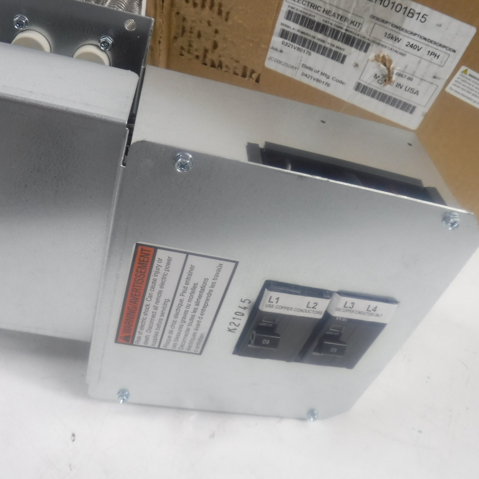 Carrier Electric Heater Kit w/Circuit Breaker 15KW 240V 1PH KWCEH0101B15