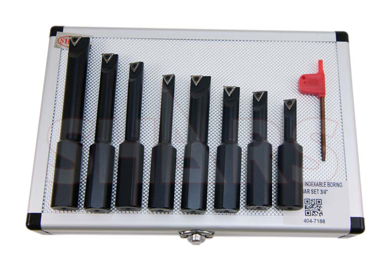 Shars 8pcs 3/4″ Indexable Boring Bar Set + TCMT Insert + Certificate S]
