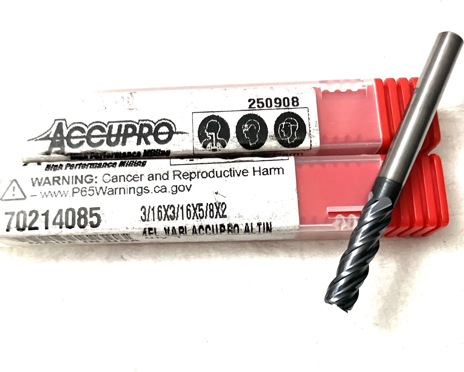 10PC Accupro 3/16″ 4FL Square End Mill Solid Carbide AlTiN 70214085 NEW
