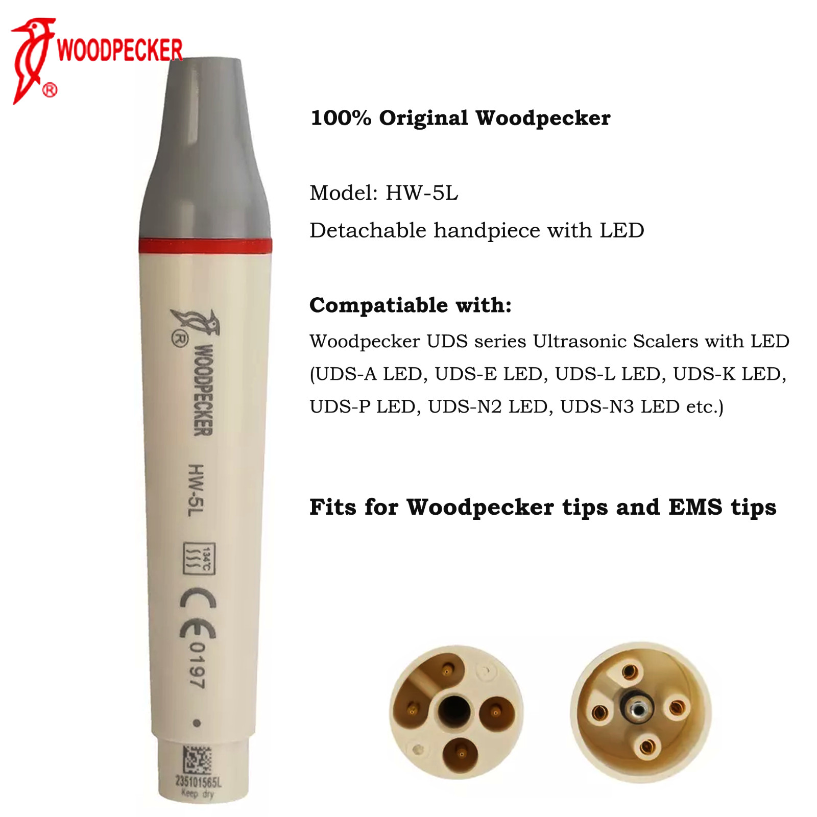 Woodpecker Dental Ultrasonic Piezo Scaler UDS-N3 LED Handpiece HW-5L EMS Tips