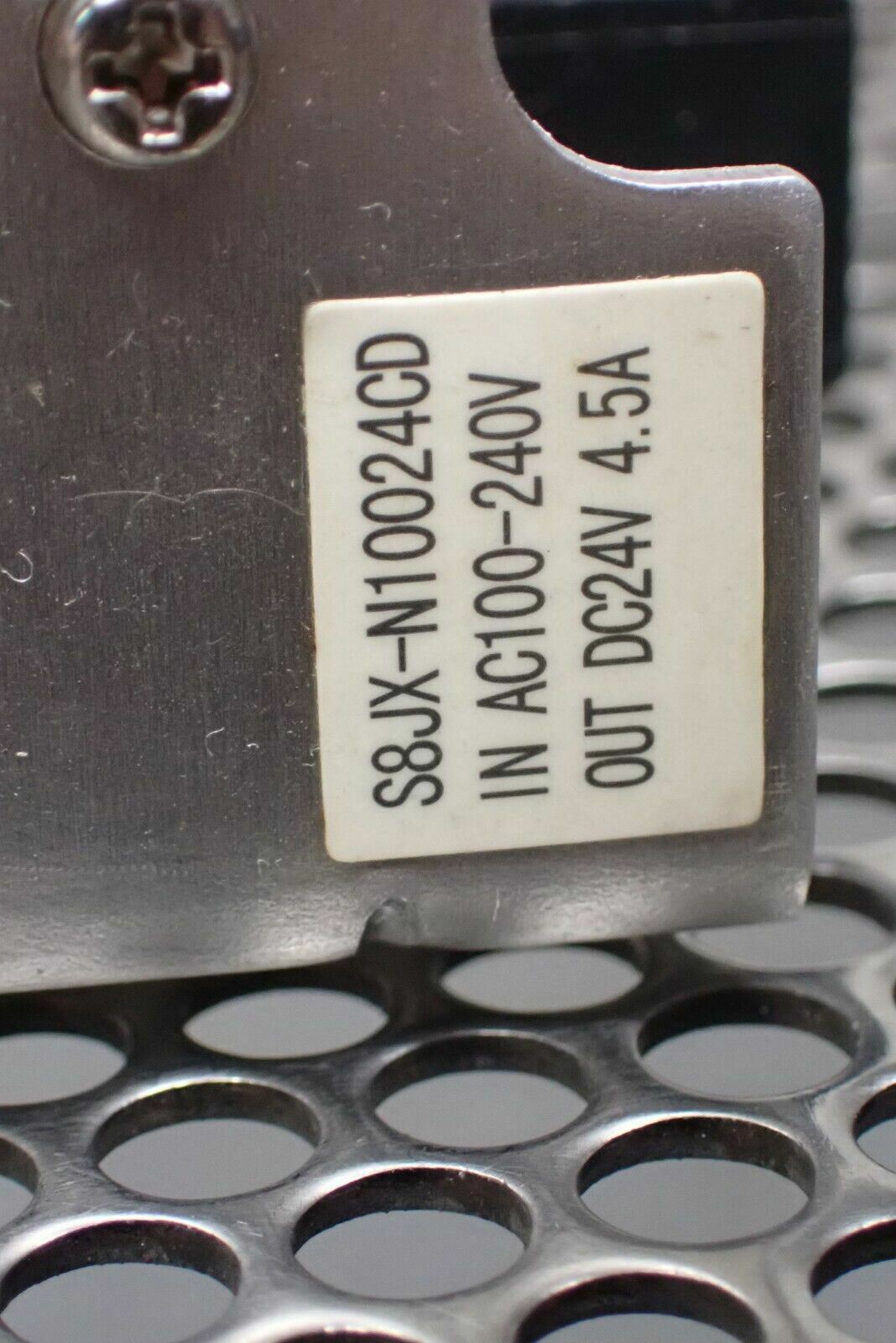 Omron S8JX-N10024CD Power Supply DC24V 4.5A AC100-240V 50/60Hz 2.5A Used
