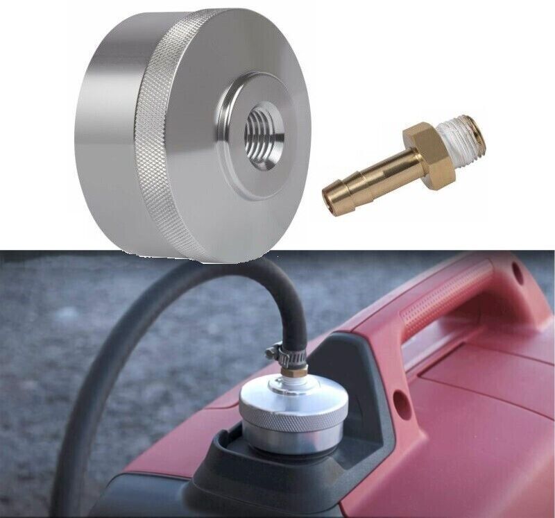 Aluminum Extended Run Fuel Gas Cap w/ Brass Hose For Yamaha EF2000is EF1000is