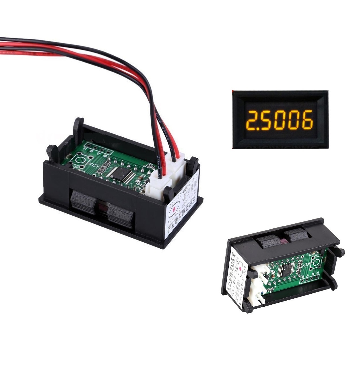Yellow LED 5 Digit DC 0-4.3000-33.000V Digital Voltmeter Voltage Meter Car L