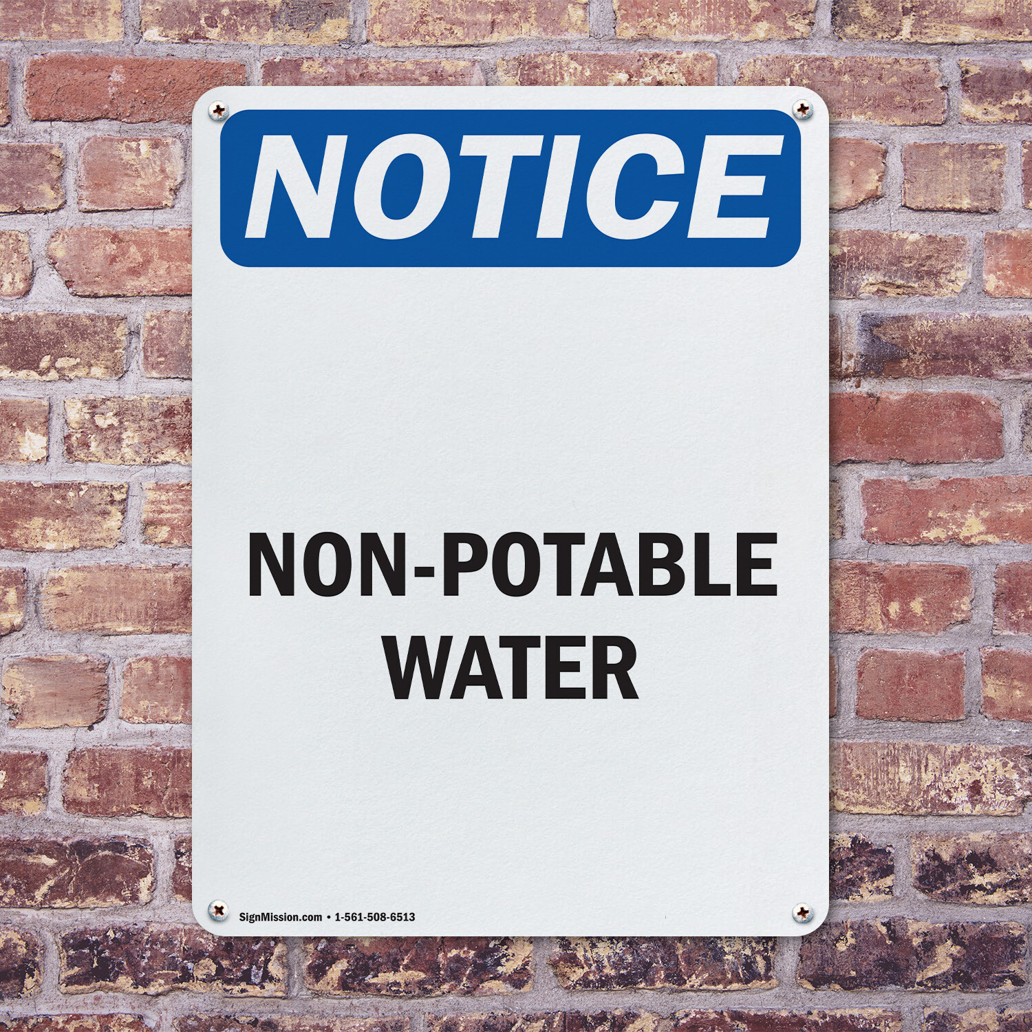 (2 Pack) Non-Potable Water OSHA Notice Sign Decal Metal Plastic