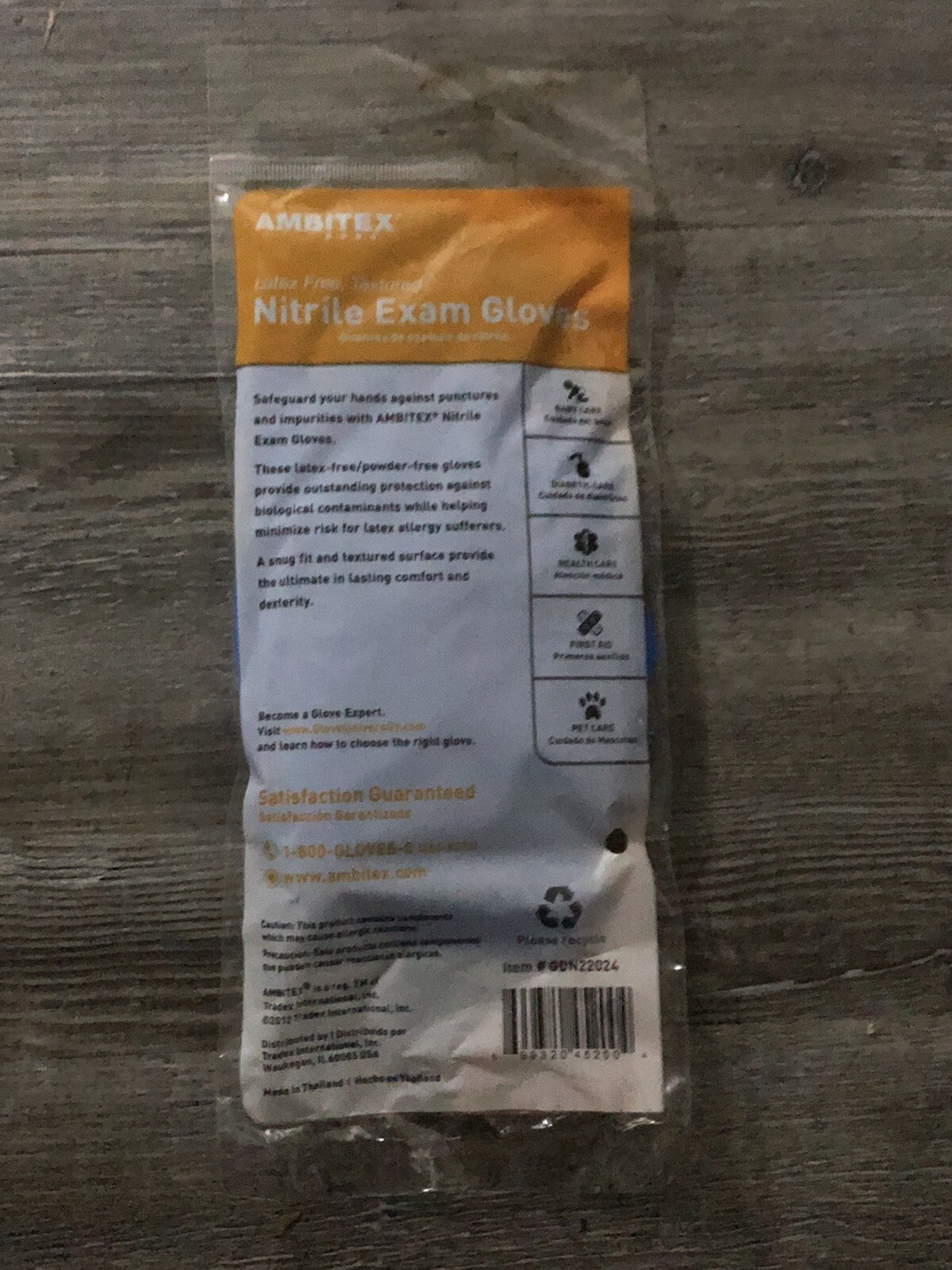 4 -Packs of 10 Ambitex SM Nitrile Powder Free Exam Gloves (40 pair of gloves) .