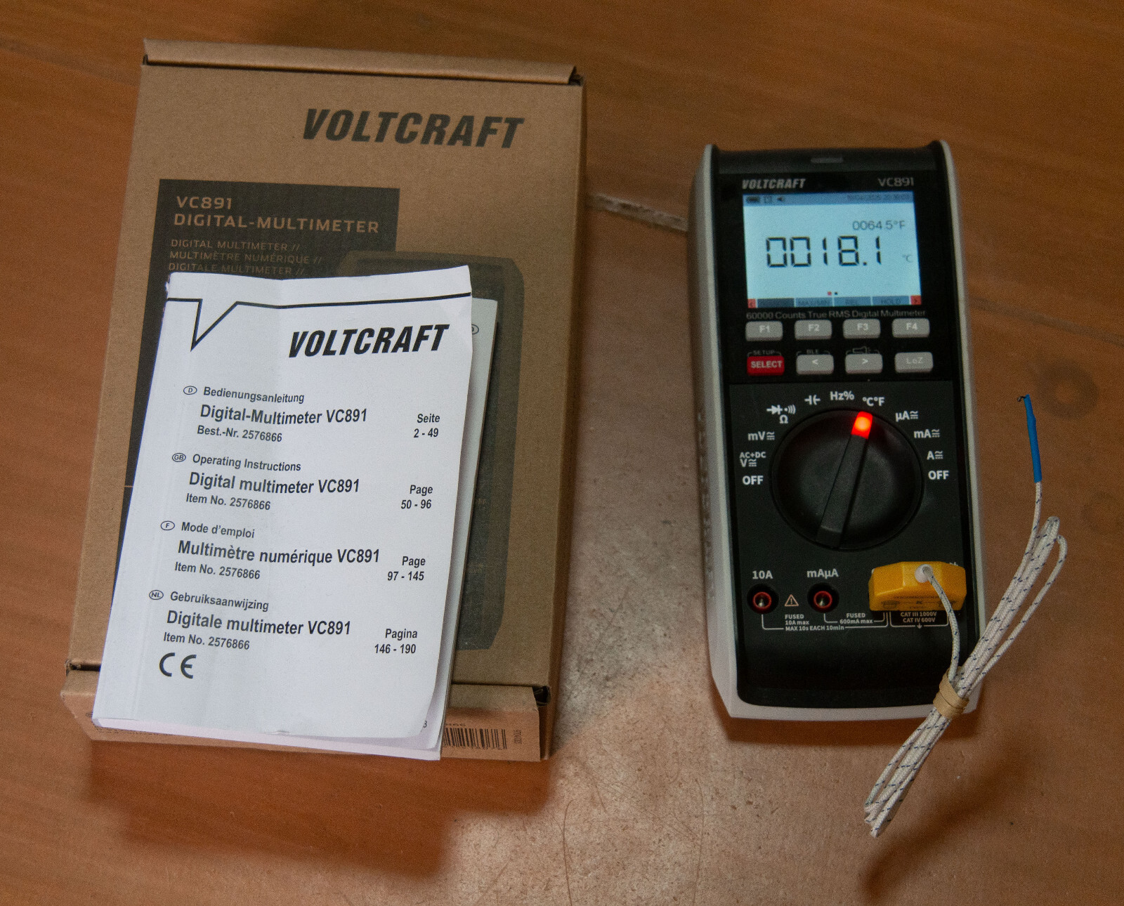 Voltcraft Digital Multimeter/Data Logger VC 891 CAT III 1000V, CAT IV 600V