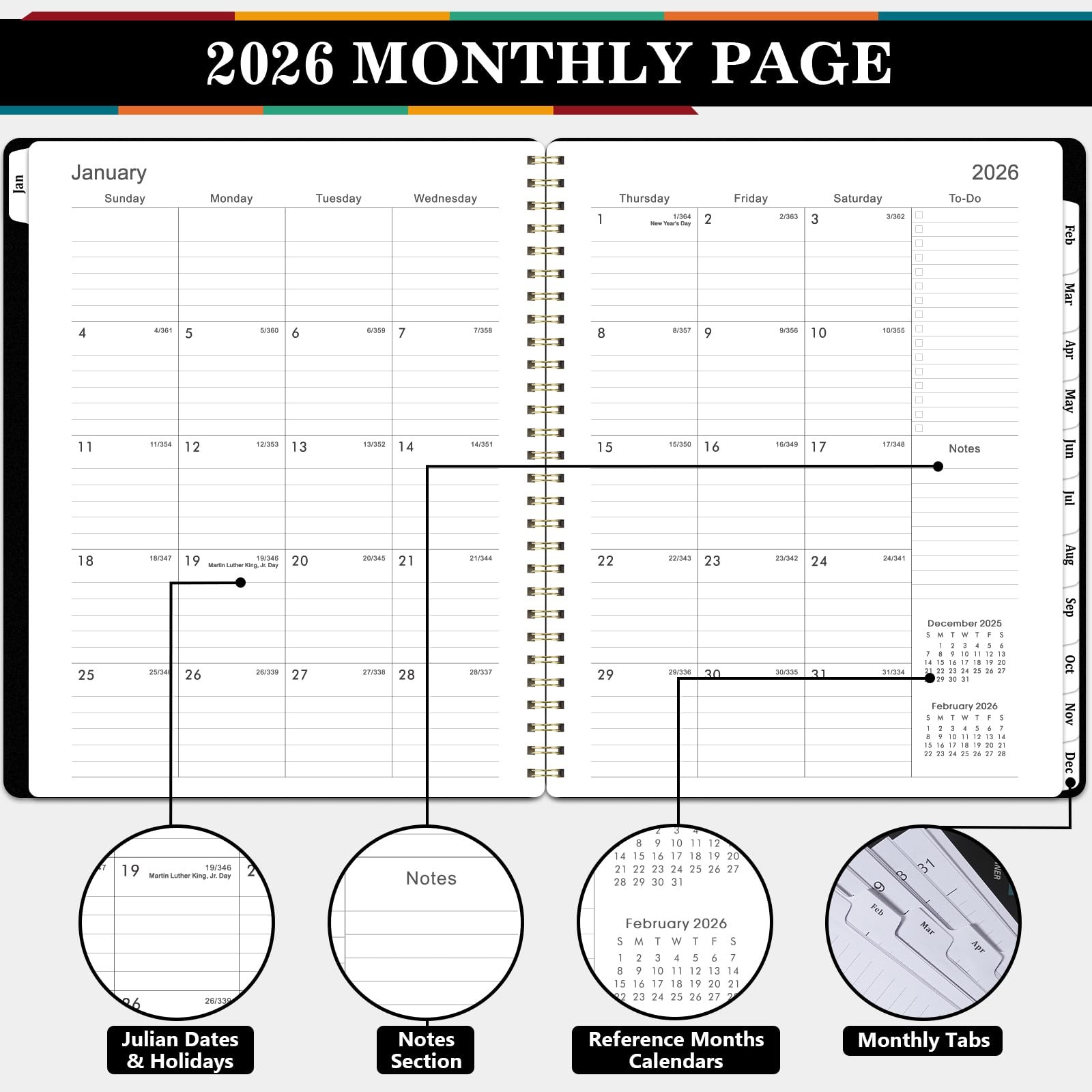 Planner 2026 – Jan. 2026 – Dec. 2026, 2026 Planner Weekly and Monthly, 8.5″ X 11