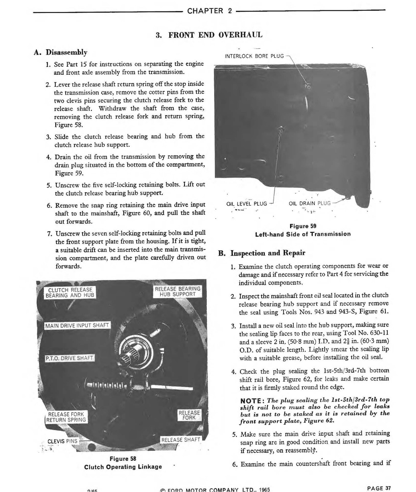 CD 1965-1975 Tractor Service Manual Fits Ford 2000 3000 4000 5000 7000 3400-5550