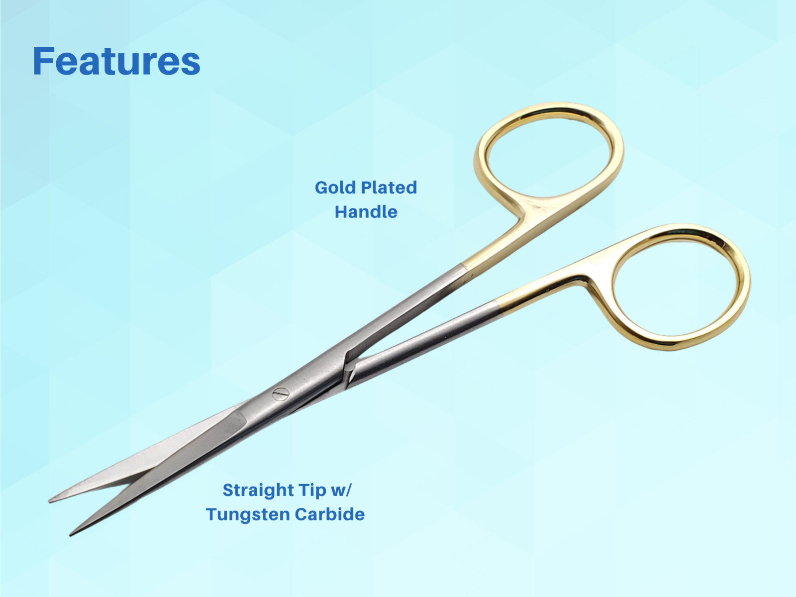 Scissors Surgical 5″ Straight Gold Plated Handle Tungsten Carbide ARTMAN