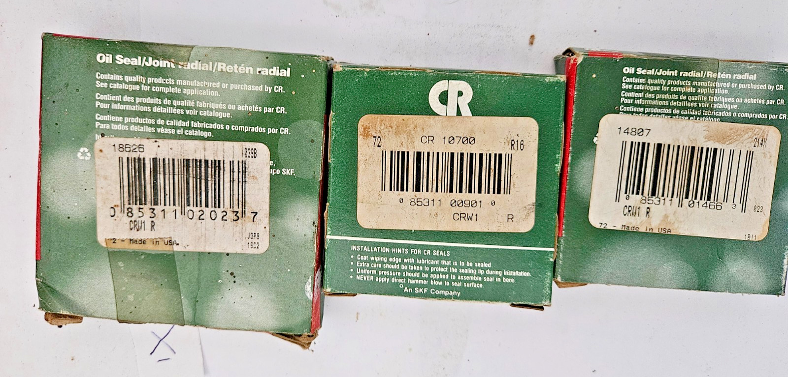 Chicago Rawhide 18626, 10700, 14807 Oil Seals (Lot of 3)