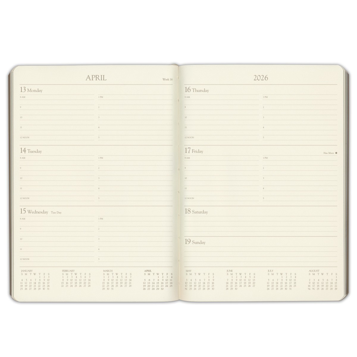 Gallery Leather Desk Hourly Weekly Monthly Planner 2026, Elegantly Bound Cale…