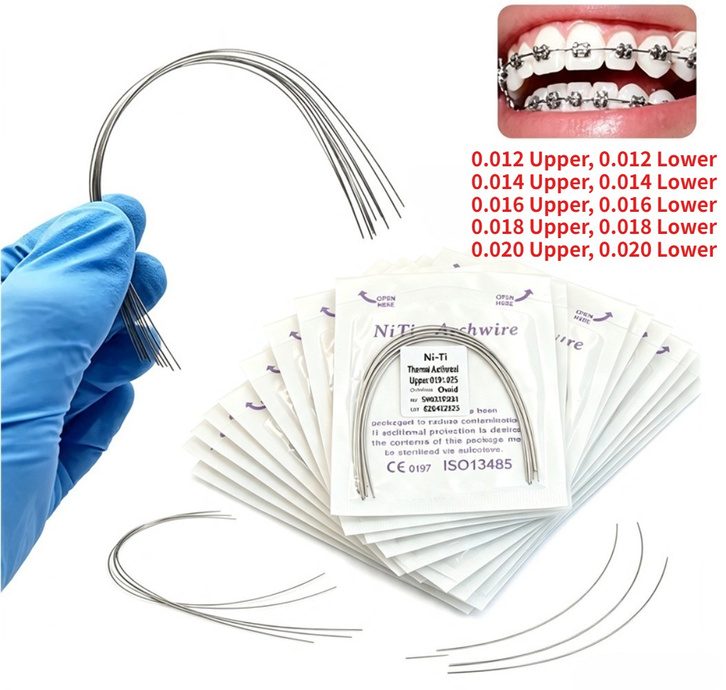 Dental Ortho Heat Thermal Activated Niti Rectangular Arch Wire Ovoid Form