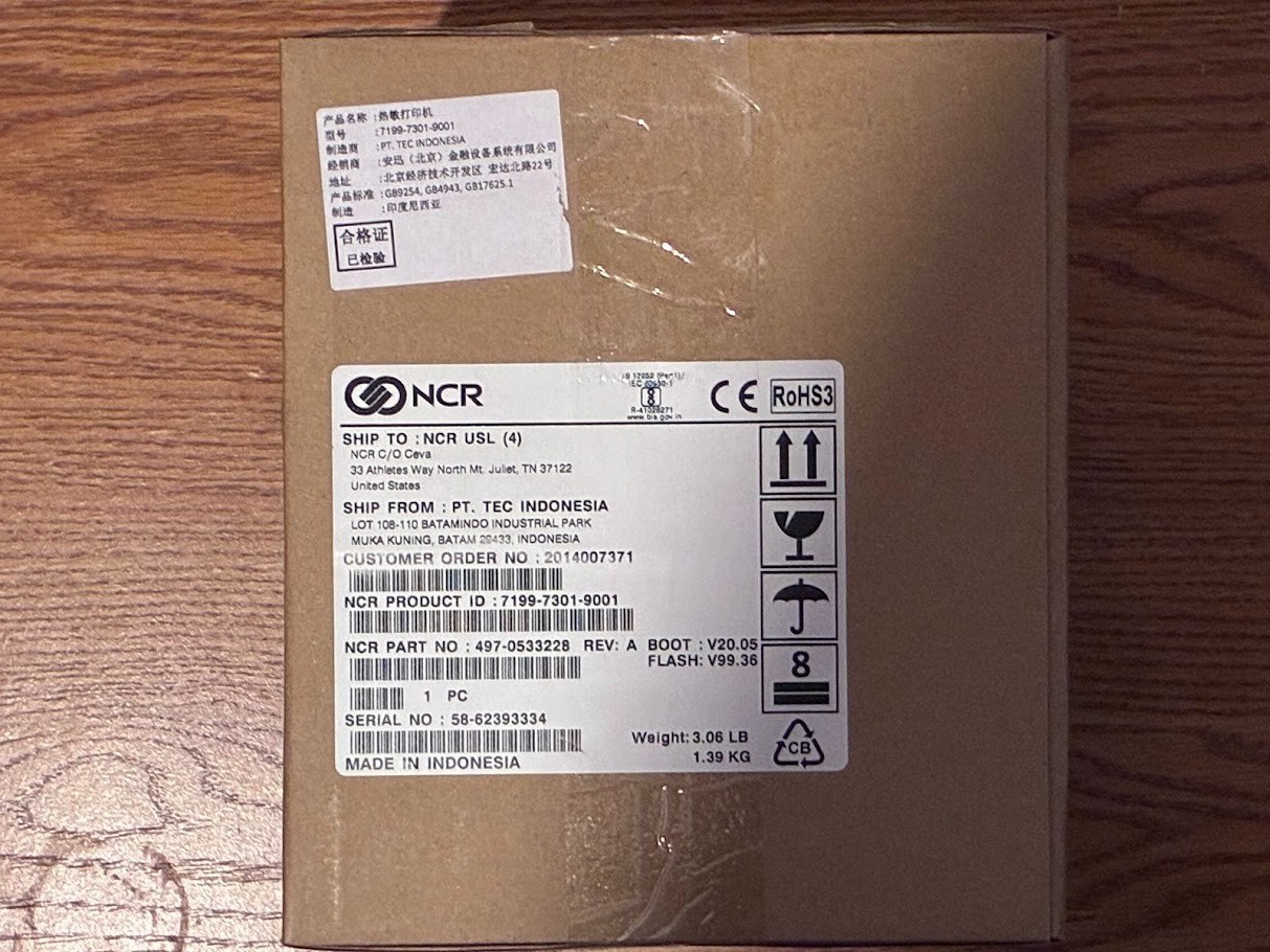 NCR 7199-7001-9001 497-0513861-THERMAL RECEIPT PRINTER *NEW*