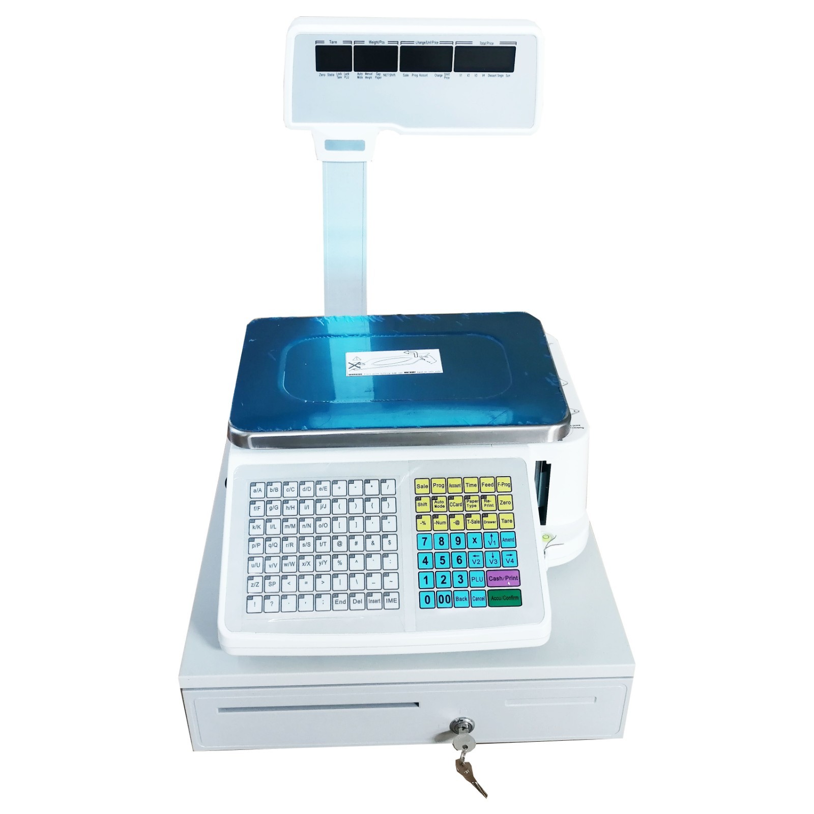 110V 30kg Double-sided Commercial Electric Scale with Cash Box and Thermal Label
