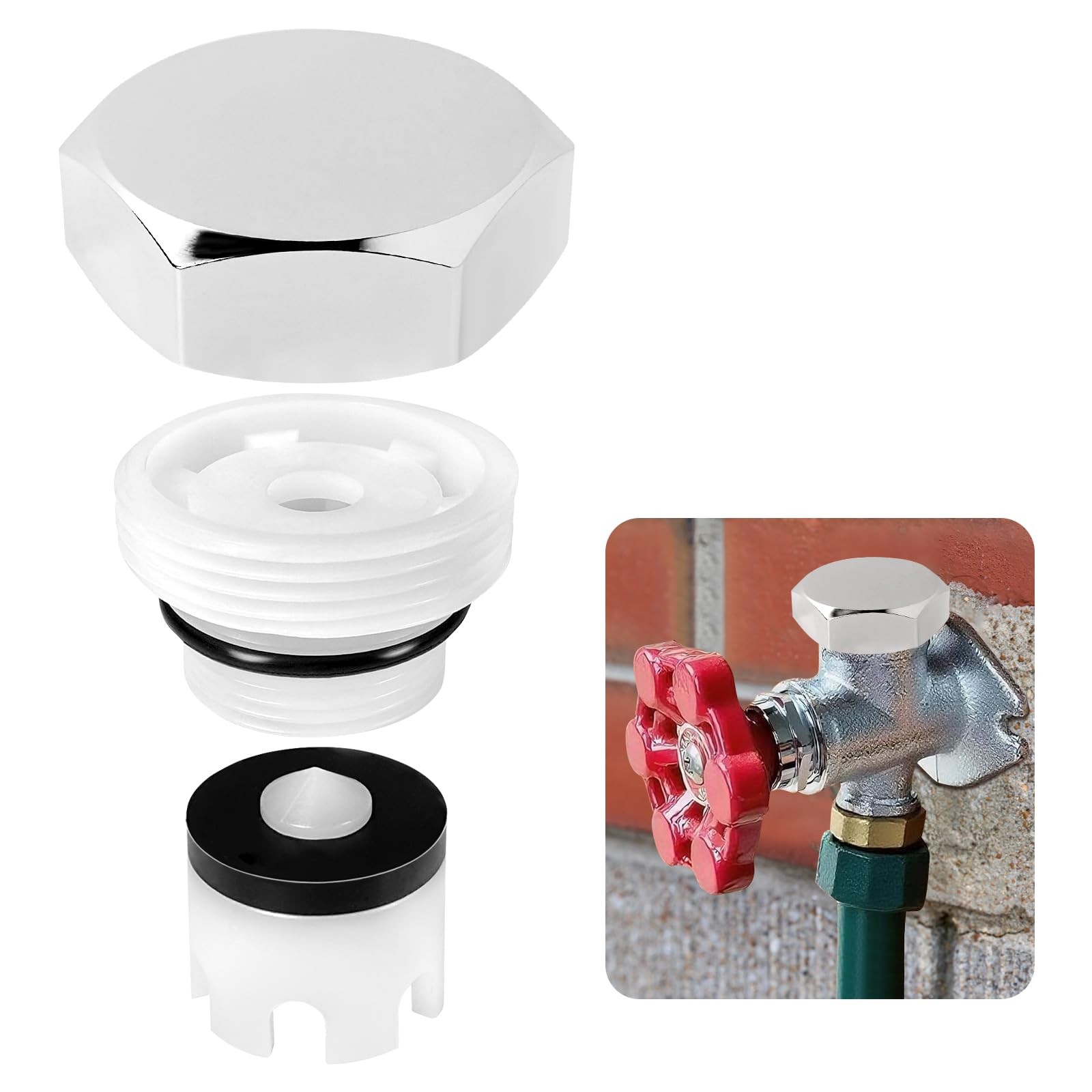 ZYTTOO Vacuum Breaker Repair Kit VACVBKX1B, 1.4 x x 1.2 inches, Silver