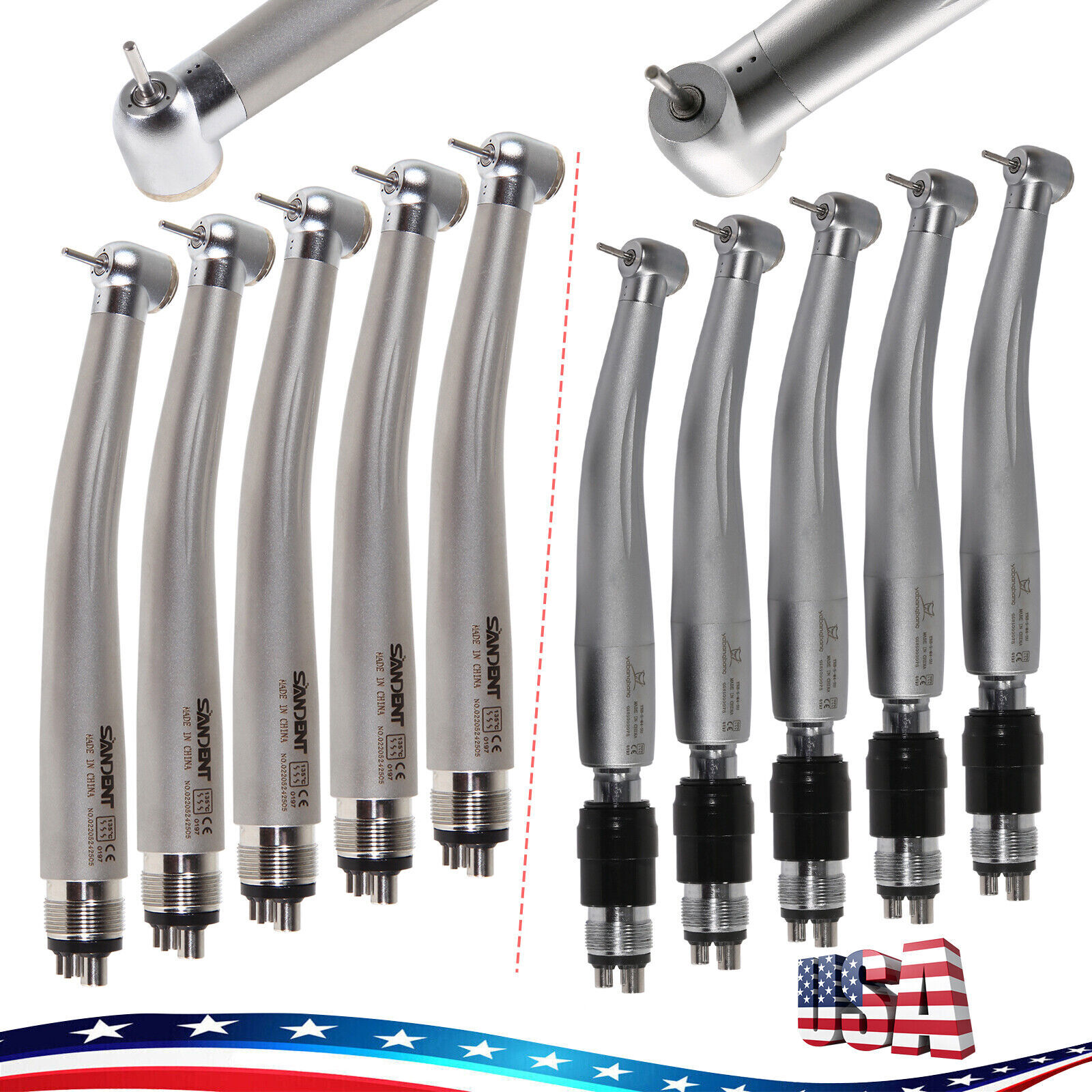 1-10x Dental Turbine High Speed Handpiece 4-Hole /Quick Coupler fit NSK USPS ST