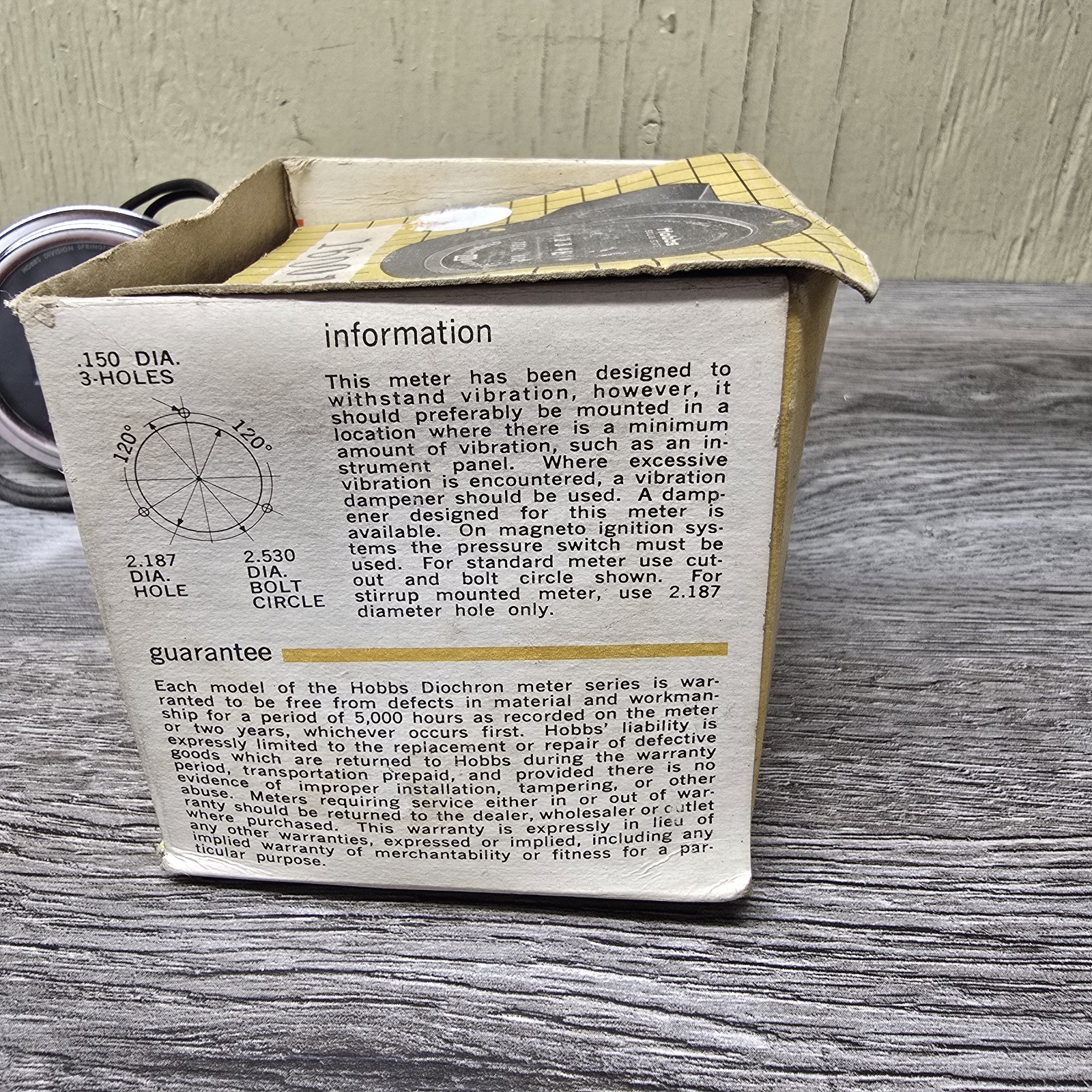 Vintage Hobbs Solid State Hour Meter Stewart Warner Tested Working 7.1 Hours Box