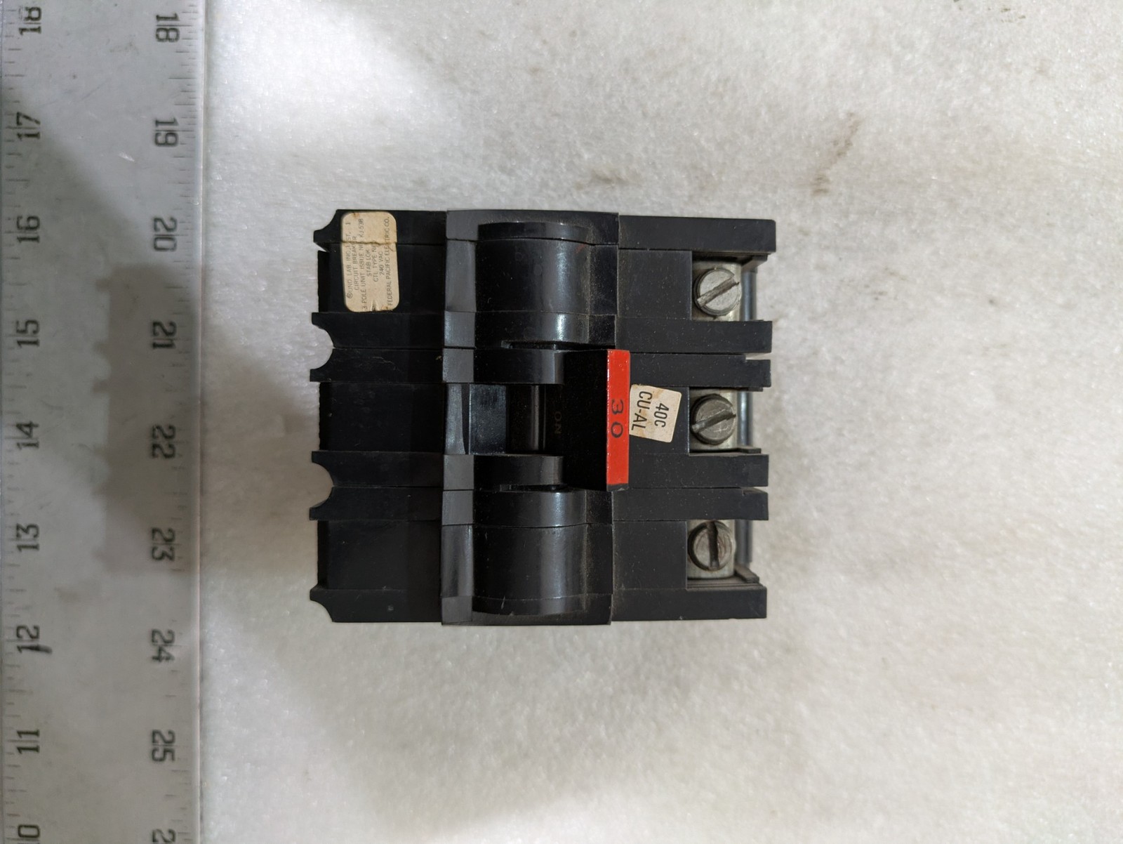 Federal Pacific Electric Stab-Lok 3-Pole Circuit Breaker 240VAC CTL Type FPE