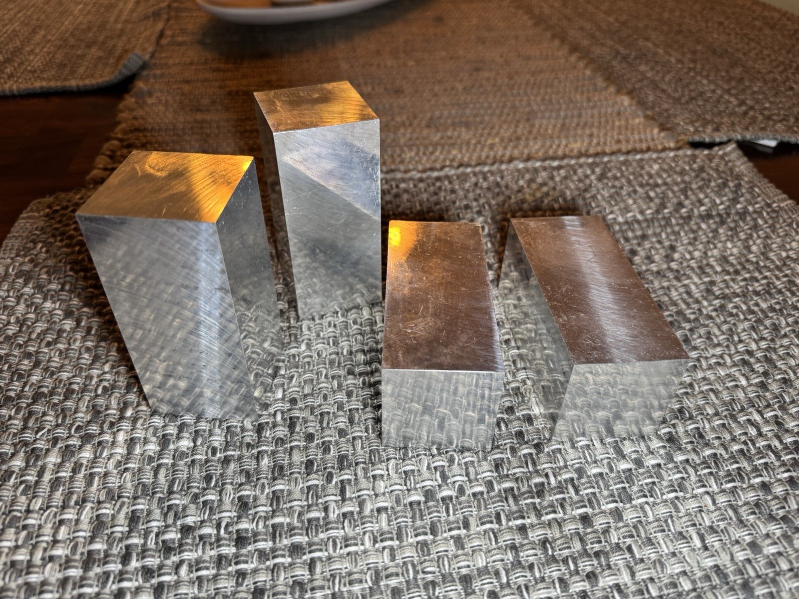 LOT Of 4 (Four) 1.700″ x 1.750” X 3.800”Aluminum Bar Plate 6061 T6 Mill Stock