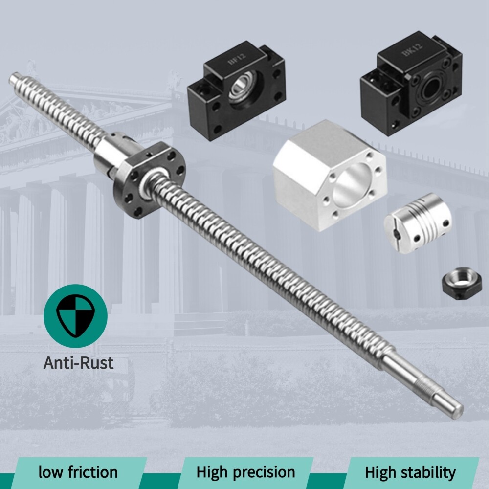 SFU1605 Ball Screw 250-2000mm Ballscrew+BK/BF12+Nut Housing+6.35*10mm Coupler