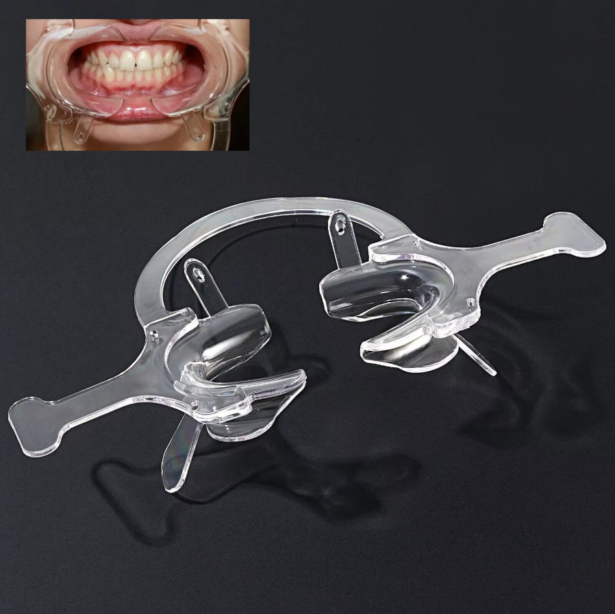 10Pcs Dental C-Shape Mouth Opener Intraoral Lip Cheek Retractor with Handle Wing