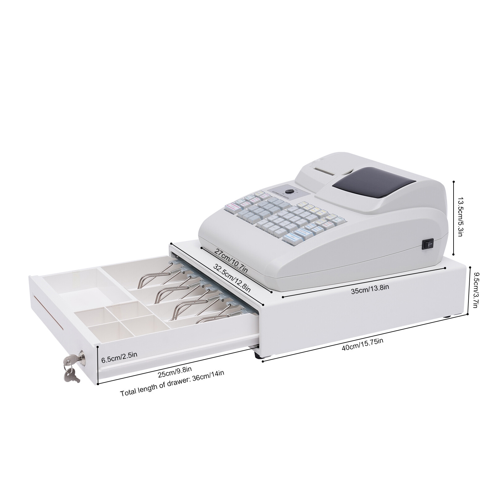 POS Cash Register Electronic Drawer Box LED Display For Restaurant Bills Coins