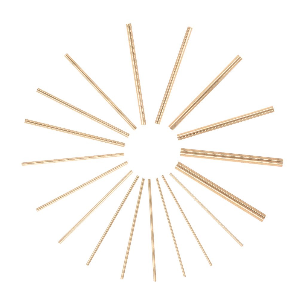 Swpeet 18Pcs Assorted Brass Solid Round 2mm x 100mm to 8mm x 100mm,