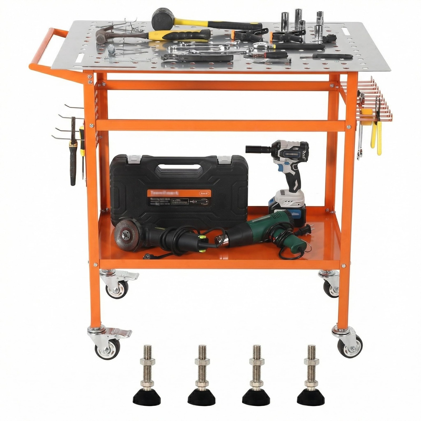 Welding Table 36″x24″ 800LBS Welding Table Workbench with Fixture Holes & Hooks