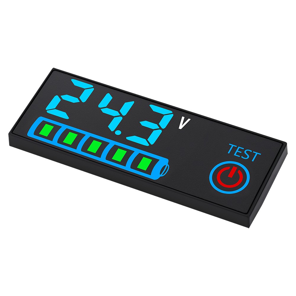 LED Voltage Acid/Li-ion Battery Level Indicator Display Panel w/Power-Off Memory