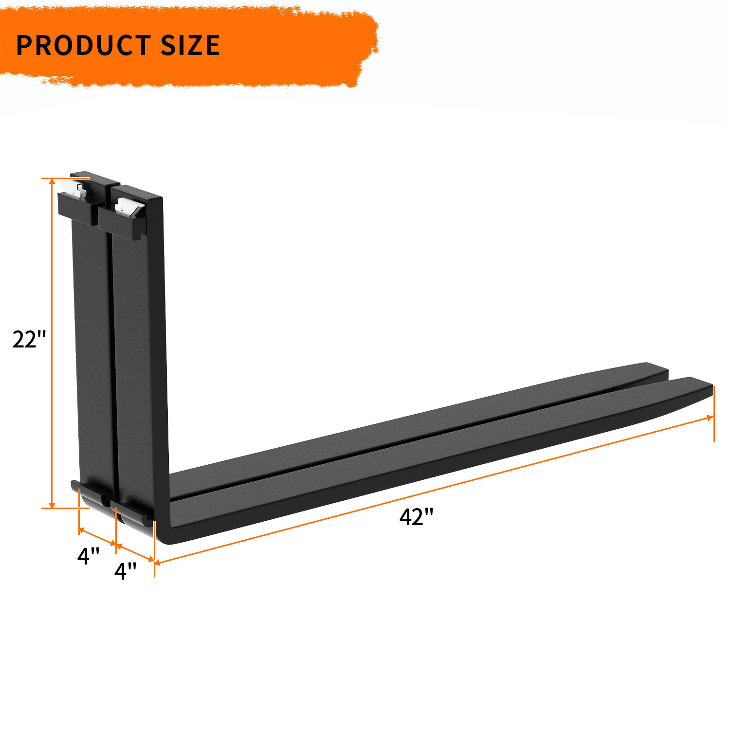 42″ Pallet Fork Forklift Blades for Skid Steer Tractors Universal 2500lbs 2Pcs
