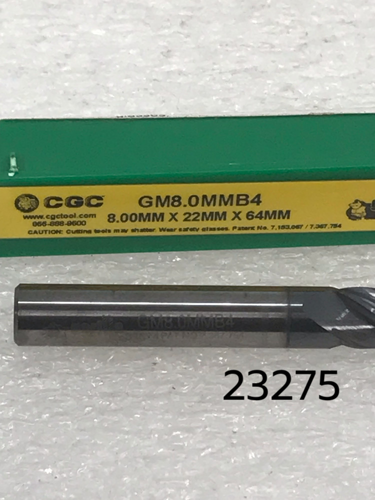 4 Flutes 8.0mm x 22.0mm x 64.0mm GMX35 Gorilla Mlll Carbide Ballnose EndMill