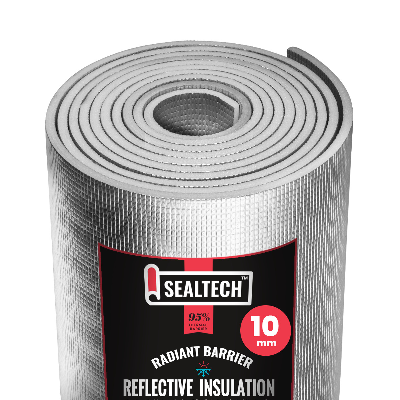 SEALTECH – 10mm Reflective Insulation roll Foam Core Radiant Barrier, Foil Wrap