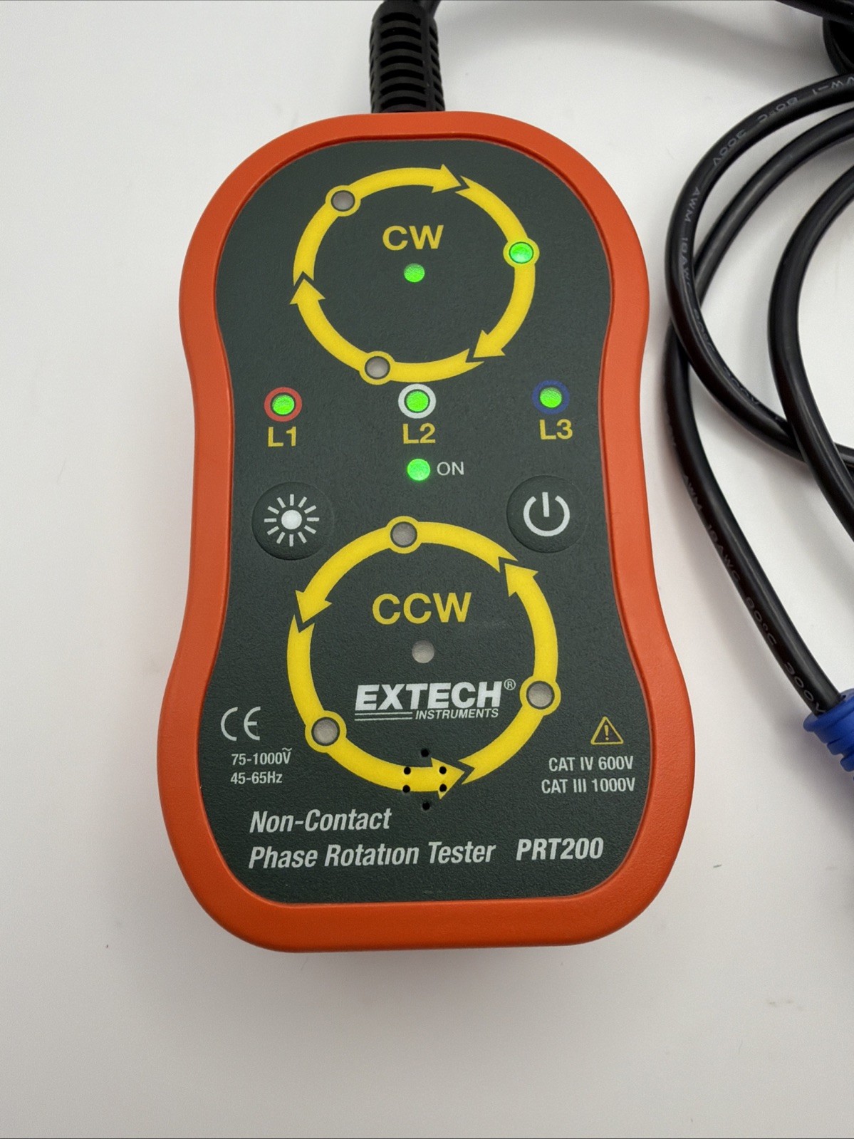EXTECH PRT200 Non-Contact Phase Sequence Tester with Case CAT IV 600V III 1000V