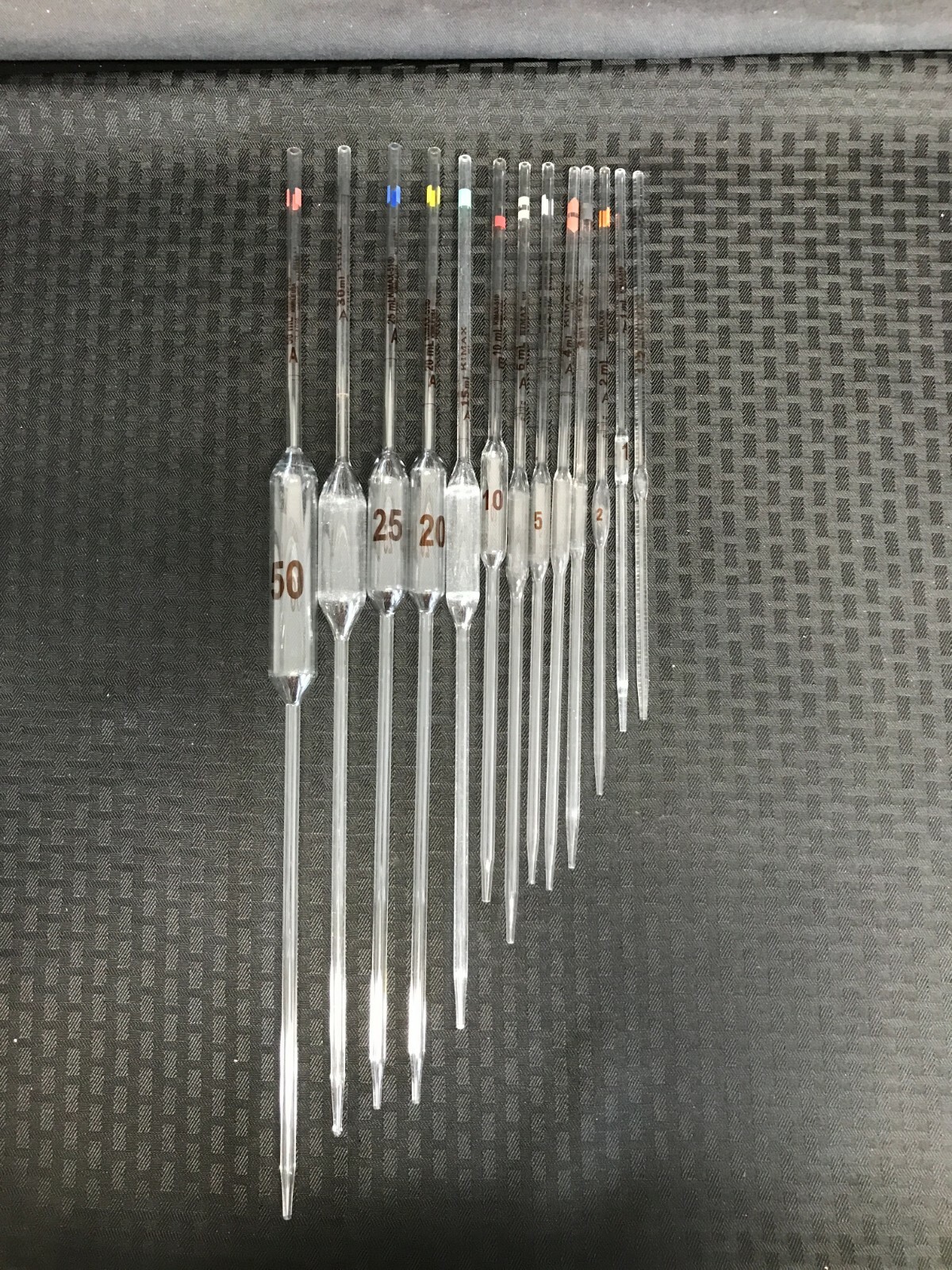 KIMAX KIMBLE Glass Class B 0.5-50mL Bulb Volumetric Reusable Pipette Pipet 37000