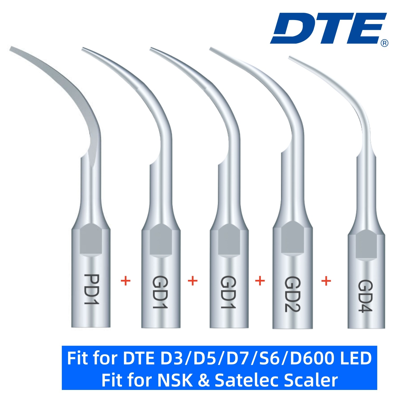 Woodpecker DTE Dental Ultrasonic Scaler Tips GD1 GD3 GD5 PD1 ED1 PD4 GD2 ED15