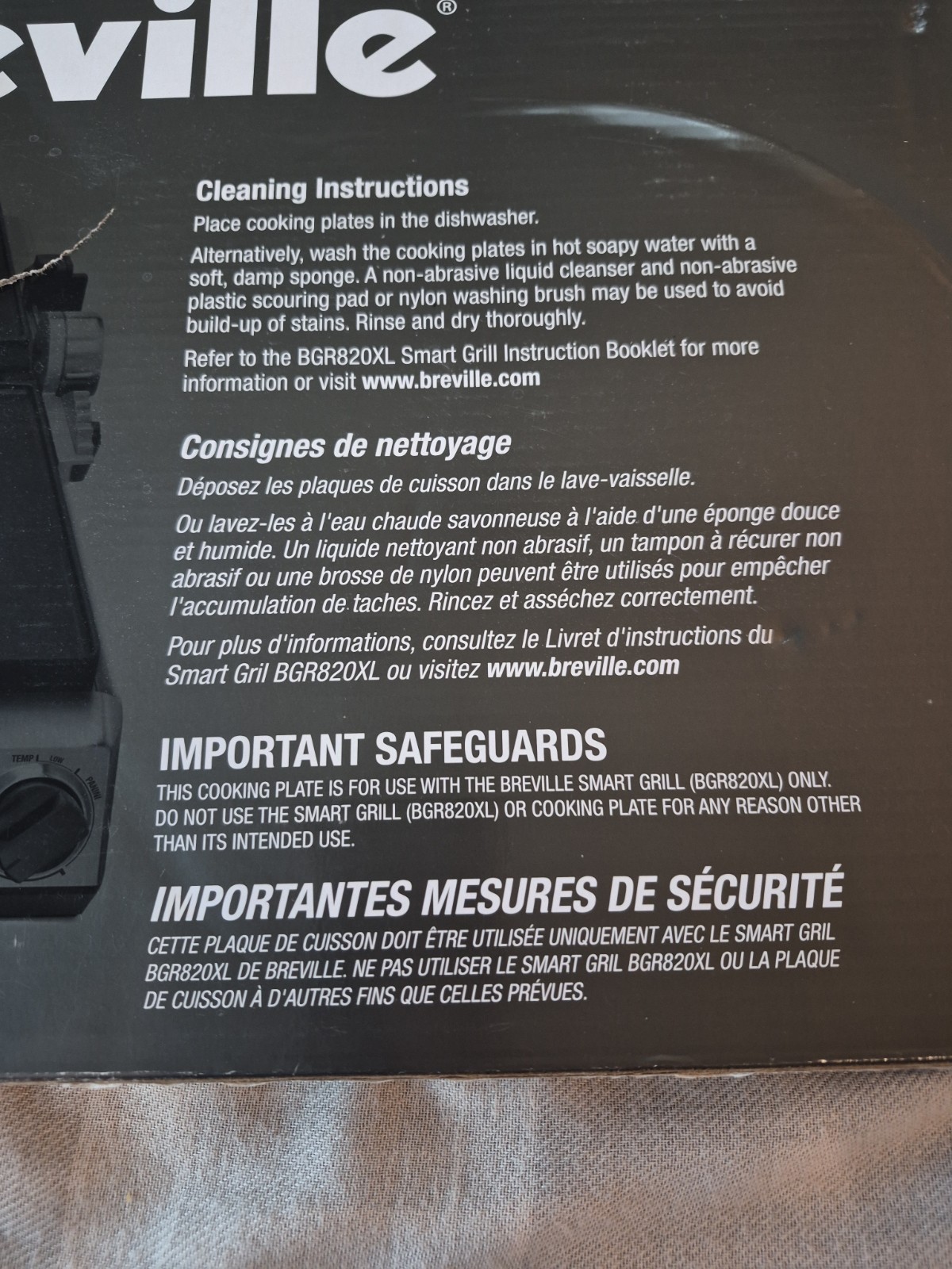 Breville BGR820FP Flat Cooking Plate for Smart Grill™ BGR820XL