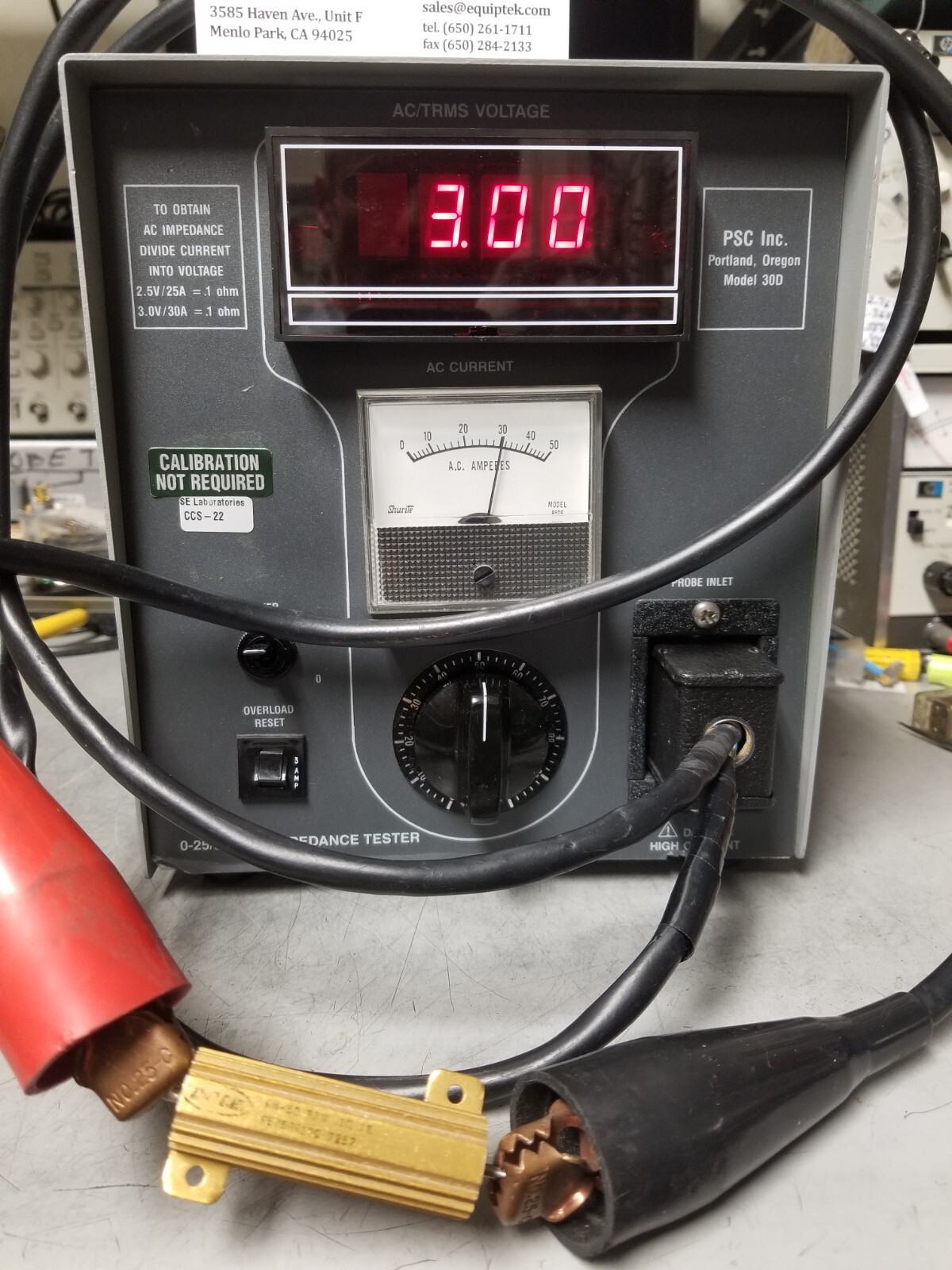 AC Low Impedance Meter High Power 50A 60Hz AC Ohmmeter TEST CABLES INCL. WORKS!