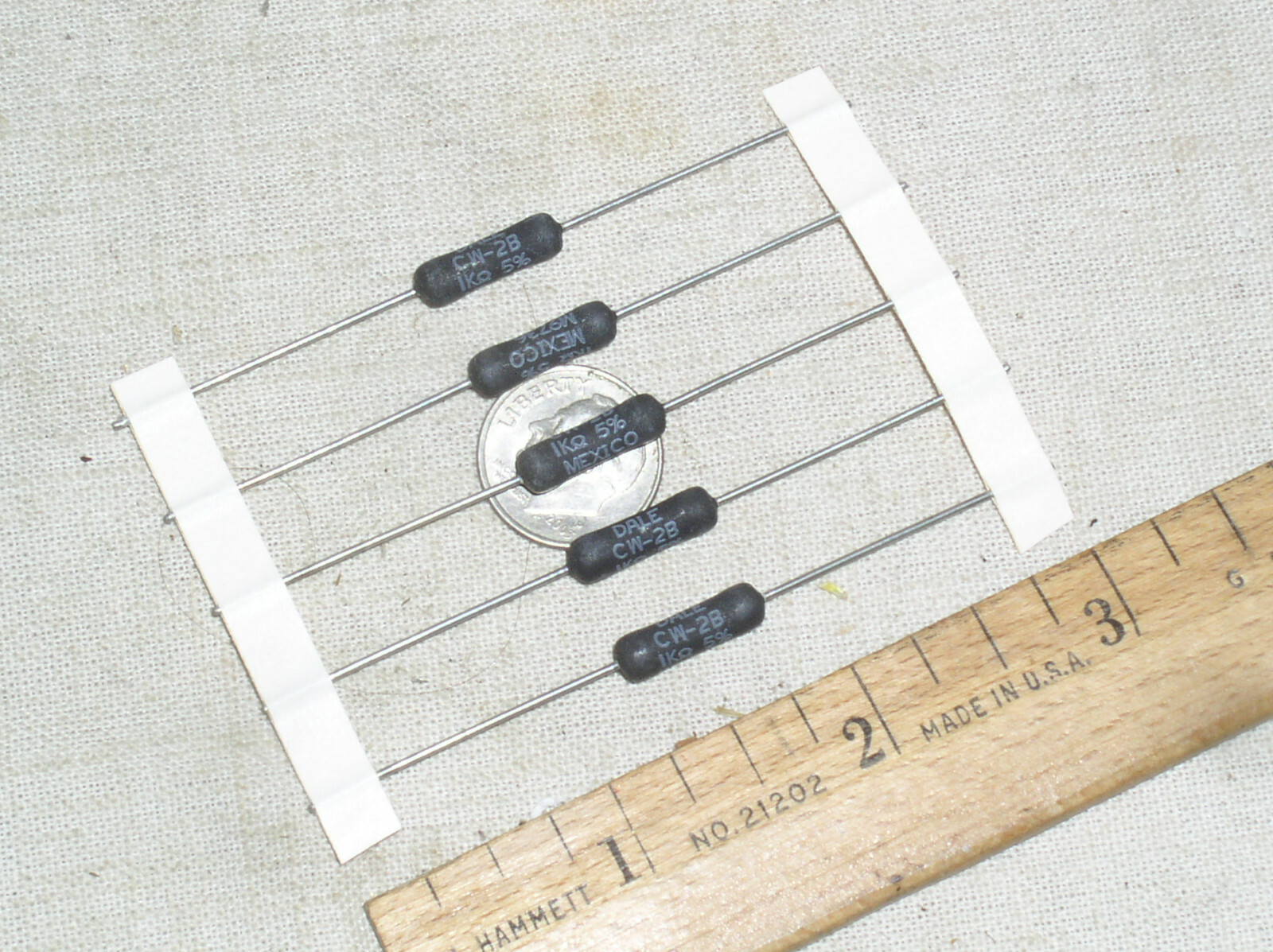 5 NEW VISHAY DALE CW-2B-1000 WIREWOUND AXIAL SILICONE RESISTOR 1K OHM 3W 5% USA