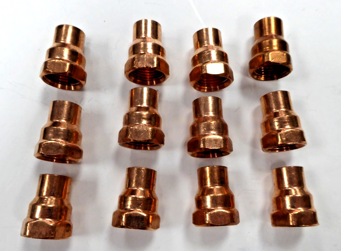 12 Pieces NIBCO 1/2″ Copper Female Adapter Lead Free Heavy Gage NOS