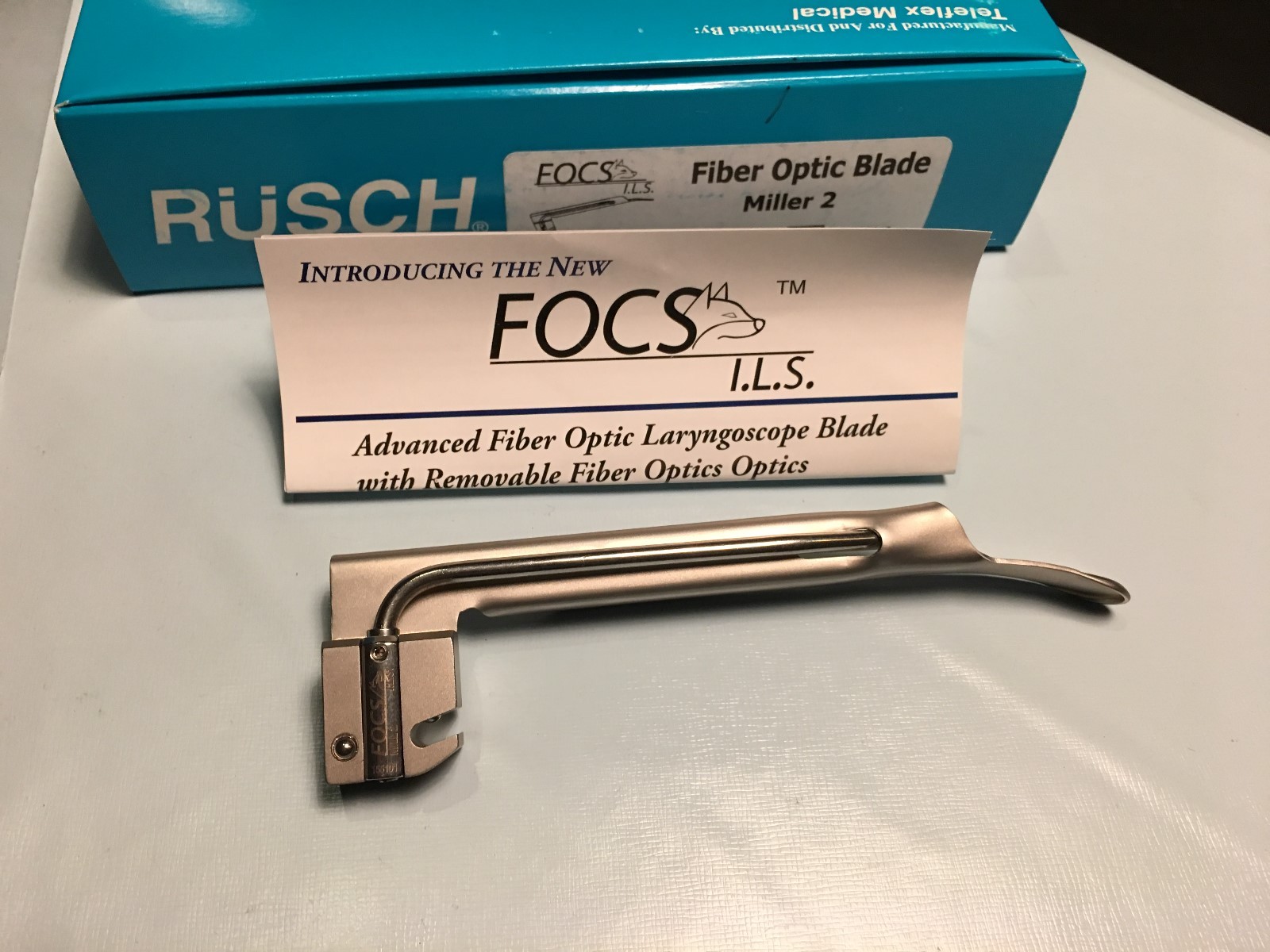 Teleflex RUSCH Laryngoscope Blade Miller 2 Fiber-Optic FOCS #005652200